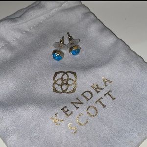 Kendra Scott Blue and Gold Stud Earrings